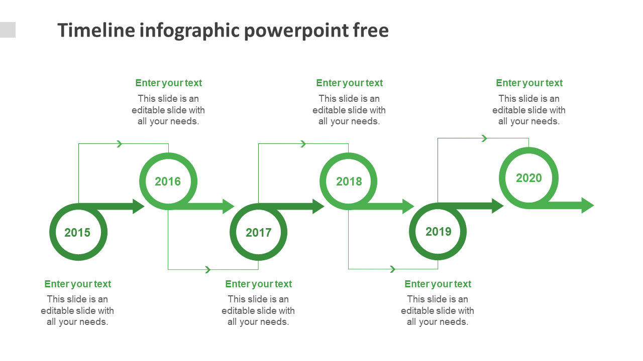 timeline infographic powerpoint free-green
